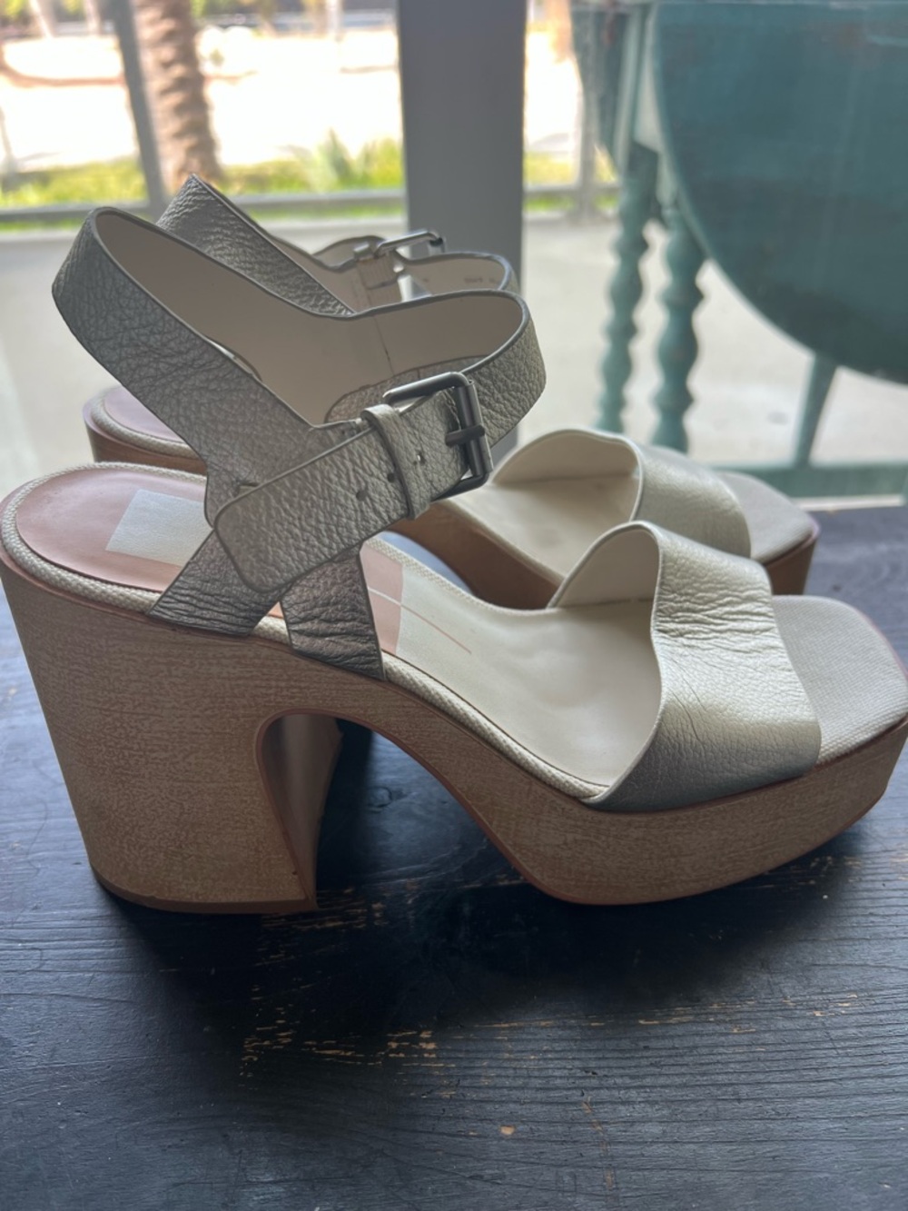Dolce Vita Silver Metallic Platform Sandals